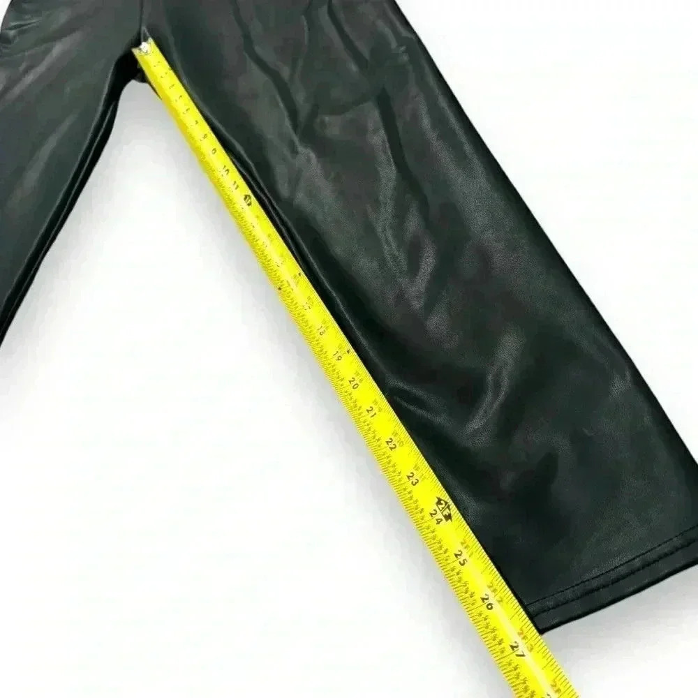 Women’s size XL control top faux leather black stretch lined athletic leggings - Picture 7 of 9